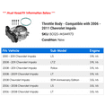 thumbnail image 2 of Throttle Body - Compatible with 2006 - 2011 Chevy Impala 2007 2008 2009 2010, 2 of 2