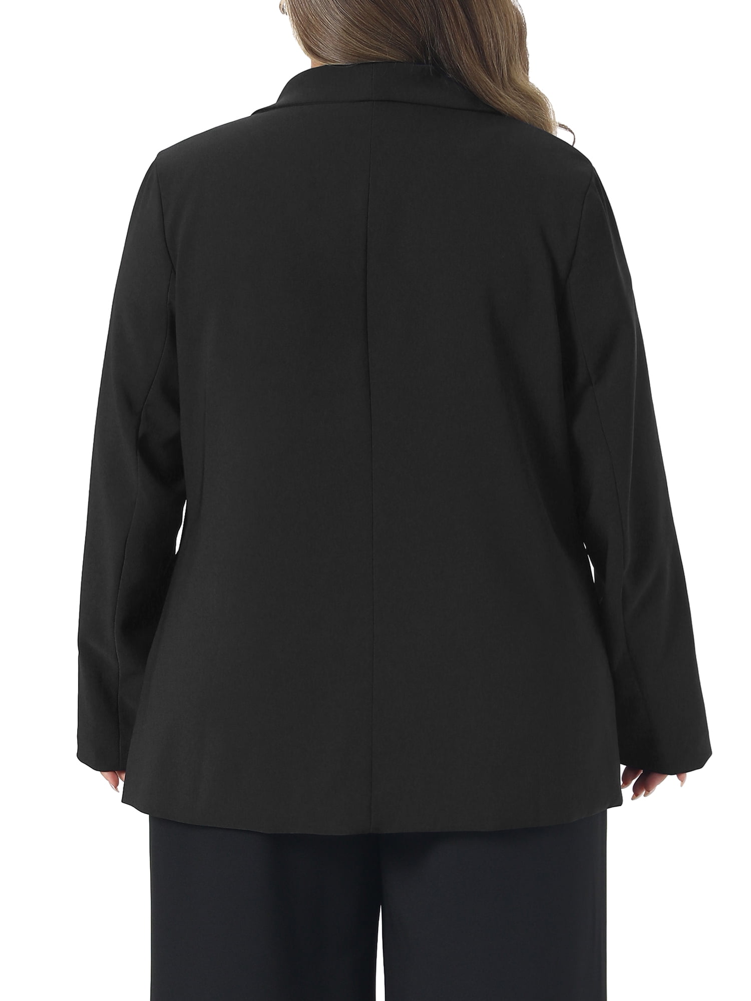 DARING DIVA Women's Plus Lapel Button Work Blazer 4X Black