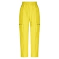 thumbnail image 5 of Kvture Women's Harem Pants Fashion Solid Color Elastic Waist Baggy Comfy Capri Pants Summer Beach Casual Sweatpant Yellow XL, 5 of 7