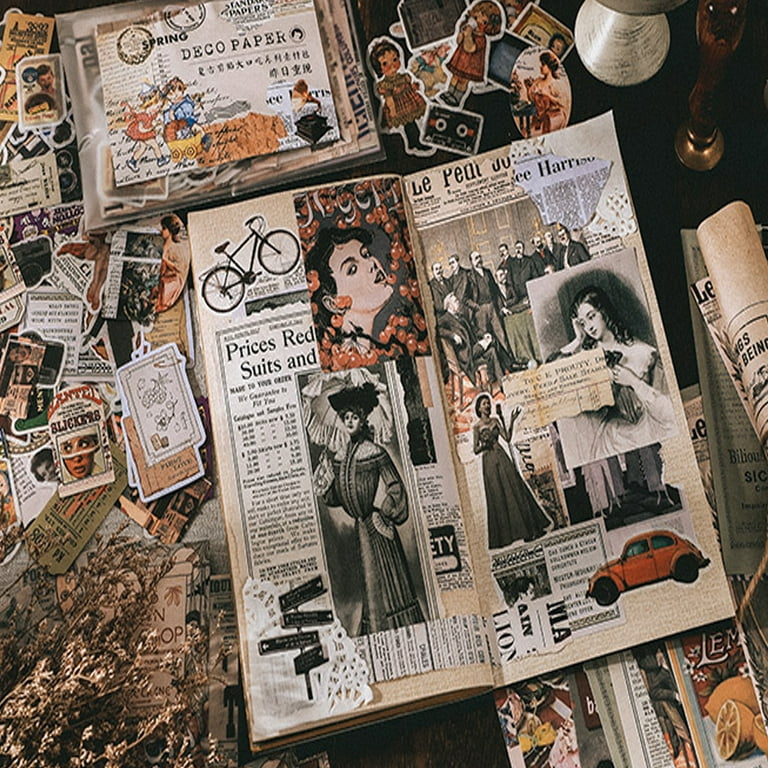 Vintage Sticker Set, Vintage Scrapbooking, Scrapbooking, Junk Journaling,  Cardmaking, Collage, Gifts for Crafters. 