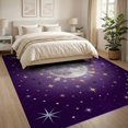 thumbnail image 3 of ODIKA 8'x10' Ultra-Soft Area Rug, Starry Stars Cosmic Galaxy Constellation Motif Swirl Abstract Purple Flowing None Washable, Bare feet friendly, Silk-Touch for Bedroom, Under Sectional, 3 of 7