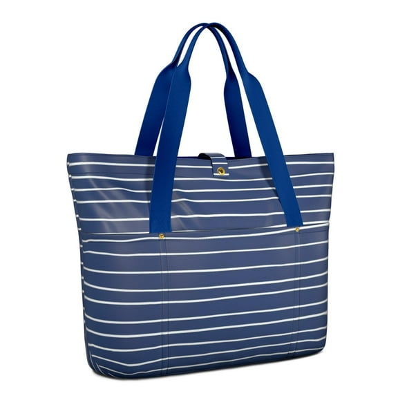 Tote Bag for Women - Blue and White Modern Art Geometric Shoulder Bag - Large Utility Work Duffle Bag with Zipper Handbag for Travel, Work, Sprots