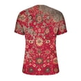 thumbnail image 6 of Scyoekwg Shirt for Woman Trendy Clearance Summer Tops Short Sleeve Tunic Tops Loose Fit Fashion Print Button Crewneck Casual Cute Tops (#A=Red,XXL), 6 of 6