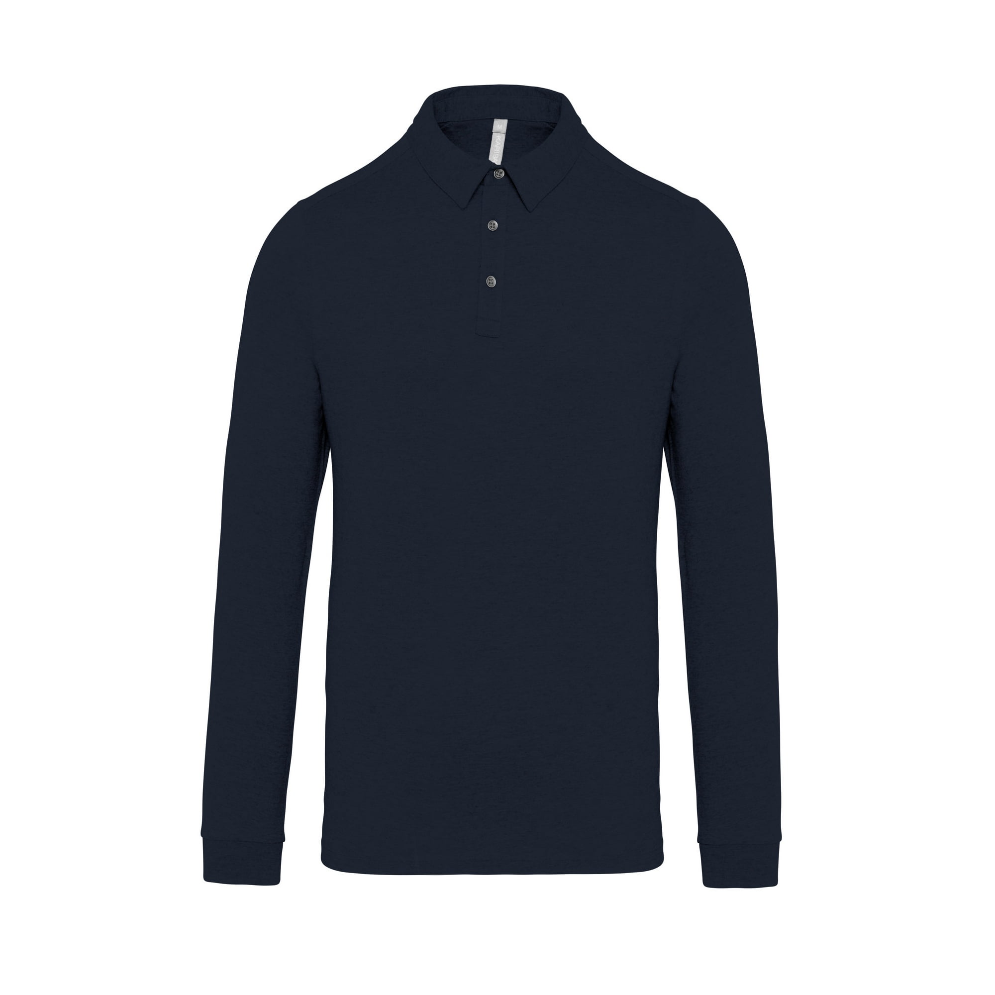Jersey knit long sleeve polo shirt