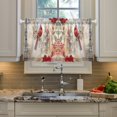 thumbnail image 4 of Bird Tower Flowers Kitchen Curtains Half Tier Curtain 2 Rod Pockets Bathroom Bedroom Cupborad Living Room 27"x24", 4 of 5