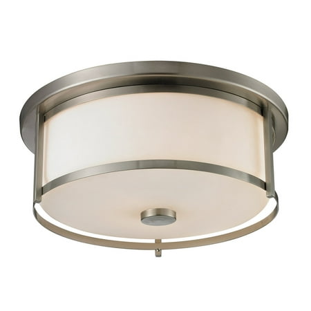 

Flush Mounts 3 Light With Brushed Nickel Finish Steel Medium Base Bulb 16 inch 180 Watts