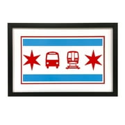 Framed Chicago Art - Chicago Transit (Chicago Flag)