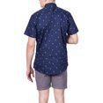 thumbnail image 6 of Men’s Flamingo Print Button Down Shirt – Tropical Short Sleeve Casual Vacation Party Top, 6 of 6