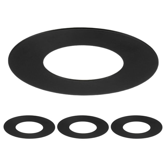 Uxcell Paquete de 4 Anillos Goof para Luces Empotradas de 1", 1.4" ID 2.6" OD Anillo de Recorte de Acero Duradero Montaje Flush Negro