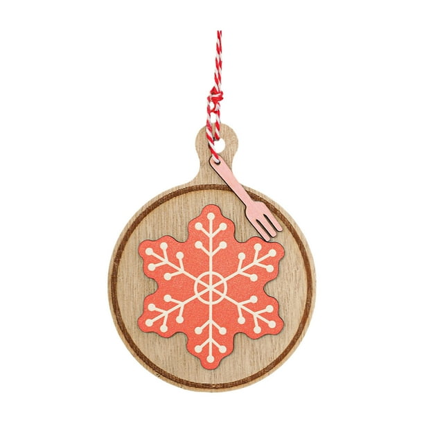 Decoraciones Del Árbol de Navidad Decoración Redonda de la Placa de Madera Colgante Copo de Nieve Casa de Navidad Decoración Del Árbol de Navidad Ornamentos Del Árbol de Navidad