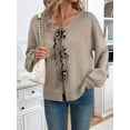 thumbnail image 5 of Women Y2k Tie Front Knitted Cardigan Sweater Long Sleeve Open Front Oversized Cardigan Knitwear Tops  L, 5 of 8