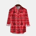 thumbnail image 4 of Mens Polo T-Shirt Christmas Lapel Button Long Sleeve Fashion Digital 3D Printing Mens Button Down Shirt,G,L, 4 of 5