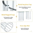 thumbnail image 4 of Hi loPres 71" Oval Glass Dining Table for 6-8, Modern Tempered Glass Table with Double Silver Slatted Cylinder Metal Bases for Kitchen, Living Room, 4 of 8