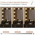 thumbnail image 3 of Afuhokles Vanity Table with Lighted Mirror and Charging Station, Vanity Desk with 10 LED Bulbs, Makeup Table with with 5 Drawers, Black, 3 of 8