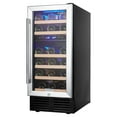 thumbnail image 2 of 15 Inch Wine Cooler Refrigerators 28 Bottle Fast Cooling Low Noise Wine Fridge with Professional Compressor Stainless Steel, Digital Temperature Control Screen Built-in or Freestanding, 2 of 4