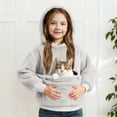 thumbnail image 6 of Boys Girls Hoodie with Pet Pouch Oversized Pet Sling Sweatshirt Long Sleeve Top with Pocket Fall Clothes 5-6 Years, 6 of 6