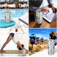thumbnail image 7 of SKYSONIC Tile Pattern Tumbler Stainless Steel Double Wall Vacuum Reusable Insulated Mug with Straw and Built-in Coaste for Cold and Hot Beverages, 20oz, 7 of 7