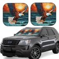 thumbnail image 1 of Wukai Textured Bald Eagle Car Front Windshield Sun Shade,Sun Visor Shield Block Automotive Interior Protector Blocks UV Rays-Medium, 1 of 6