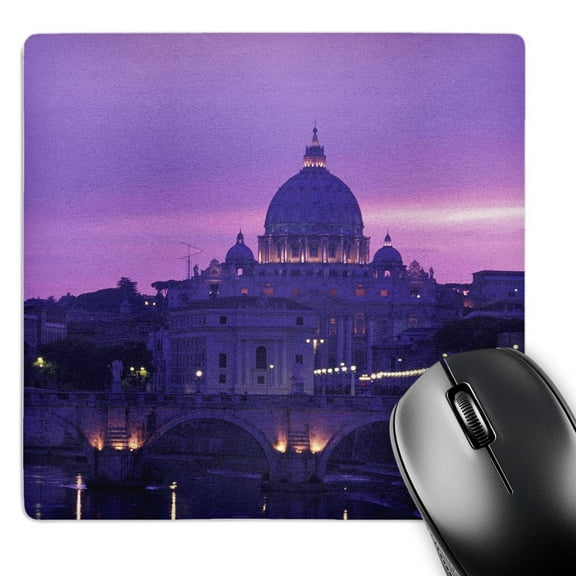 3dRose, Italy, Rome, St Peters Basillica Ponte Sant Angelo - EU16 WBI3058 - Walter Bibikow, MousePad