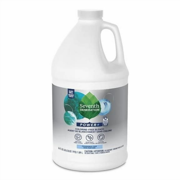 Seventh Generation Non-Chlorine Bleach, 3-In-1 Benefits Fights Stains, Free & Clear, 64 Fl Oz - Pack of 2