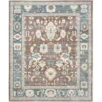 SAFAVIEH Valencia Estelle Oriental Polyester Area Rug, Chocolate/Alpine, 8' x 10'
