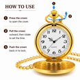 thumbnail image 4 of Reloj de bolsillo I-MART dorado de 47 mm con cadena vintage, 4 of 8