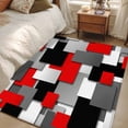 thumbnail image 4 of Area Rugs for Living Room 4x6 Ft, Red Black Geometric Non Slip Area Rugs for Kitchen Bedroom Entryway, Modern Abstract Art Block Washable Carpet Runner Rug Floor Mats for Bedroom Home Decor, 4 of 8