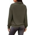 thumbnail image 5 of NMMUED Half Zip Pullover Women, Oversized Sweatshirt for Women, Pullover Sweatshirts for Women, Womens Sweatshirts No Hood, Athleisure Women, Green XL, 5 of 8