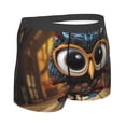 thumbnail image 4 of Uemuo Quirky Owl With Glasses Pattern Men's Boxer Briefs,Trunk Anti-Chafing,Comfortable, Durable, and Stylish Underwear-Small, 4 of 9