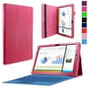 Infiland Folio PU Leather Stand Cover Case For Microsoft Surface Pro 3 12-Inch Tablet, Magenta