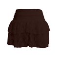 thumbnail image 5 of Mini Skirts for Women Y2K Lace High Waisted Short Skirts Breathable Comfy Ruffled Tiered Flowy Underskirt Going Out Ruched A-Line Skorts Womens Skirts Coffee XL, 5 of 5