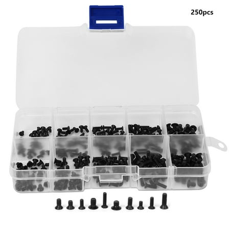 

2024 Flat Head Machine Screw Cross Black Carbon Steel Electronics Industry Fasteners250pcs
