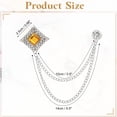 thumbnail image 2 of Broche de Cadena Hueca Vintage para Hombres, Cadena de Borlas Plateada con Piedra Amarilla Colgante Alfileres de Solapa para Chaleco de Traje Tuxedo Prom Boda Fiesta de Cumpleaños Banquete, 2 of 6