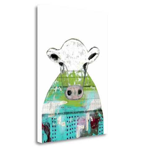 "Collage Cow" By Sarah Ogren, Fine Art Giclee Print on Gallery Wrap Canvas, Ready to Hang