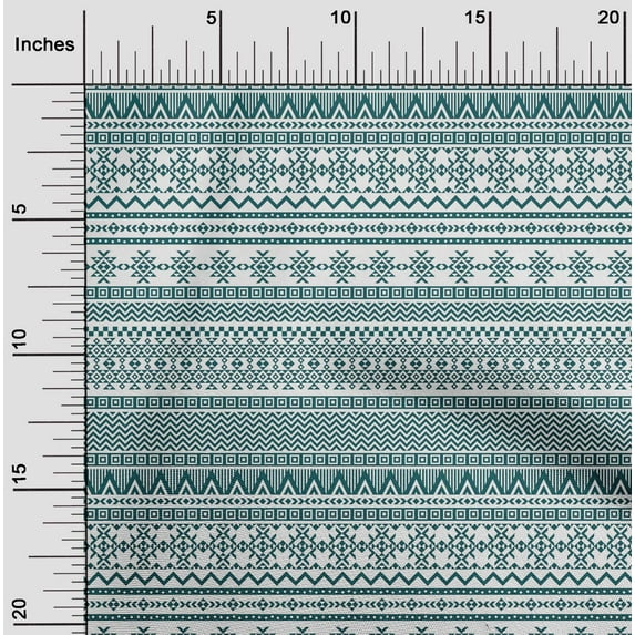 oneOone Cotton Poplin Dark Teal Green Fabric Aztec Tribal Diy Clothing Quilting Fabric Print Fabric By Yard 42 Inch Wide