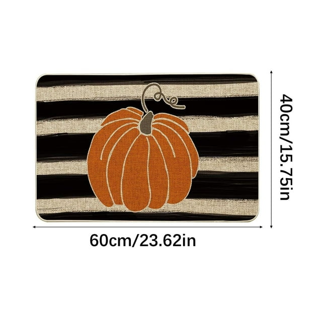 Halloween Pumpkin Pattern Door Mat, Non-Slip Indoor Outdoor Welcome Mat, Easy Clean Floor Rug for Entryway, Corridor, Terrace