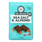 Taza Chocolate 80% Dark Chocolate Bar, Sea Salt & Almond, 2.5 Oz