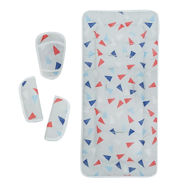 Cojín de asiento de cochecito suave Diseño de 5 puntos Cojín de asiento reversible Cojín Protector de alfombrilla de cochecito para asiento de cocheci gris rojo Baoblaze Cojín de asiento de cochecito