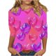 thumbnail image 2 of RKSTN Valentines 3/4 Sleeve Tops for Women Oversized Crewneck Valentine's Day Graphic Printed Short Sleeve T Shirt Womens Casual Round Neck Loose Comfy Loves Heart Print Three Quarter Sleeve Shirts, 2 of 6