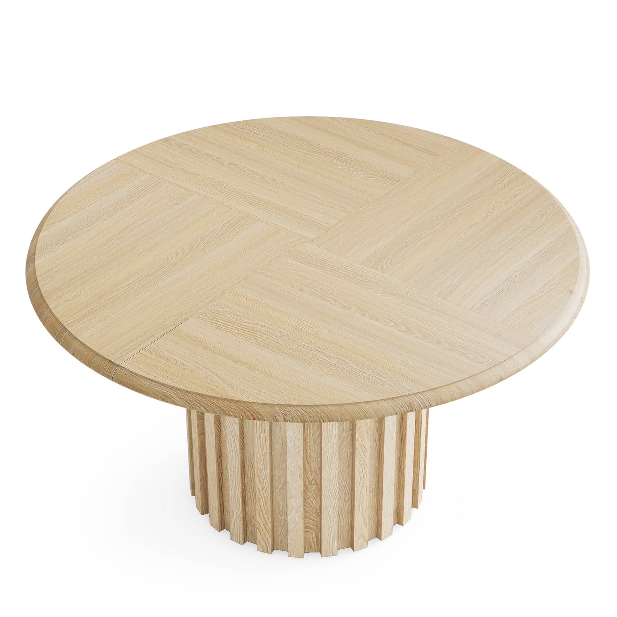 MAYEERTY 47.24 Inch Farmhouse Round Dining Table for 4 to 6 People, Wooden Look Dinner Table with Reinforced Metal Pedestal Base for Kitchen Dining Room