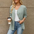 thumbnail image 5 of ClodeEU Women's V Neck Button Down Long Sleeve Knit Cardigan,Casual Loose Open Front Sweater Coat ,Women's Plus S, 5 of 6