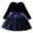 Blue, variant on KAUOD Girls Flannel Dress Star Sequins Mesh Tulle Tutu Dresses Toddler Girls Long Sleeve Crew Neck Soft A-Line Dress