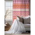 thumbnail image 4 of Sheer Curtains 63 Inch Length, Pink Orange Boho Semi Sheer Curtains Light Filtering Window Treatment, Vintage Ethnic Tribe Abstract Art Privacy Voile Drapes for Living Room Bedroom 52x63 Inch, 4 of 7