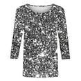 thumbnail image 5 of Womens Blouses Long Sleeve Tunic Tops Pleated Dressy Business Casual Crew Neck Shirts Fashion Outfits 2026 Gray XXL, 5 of 5