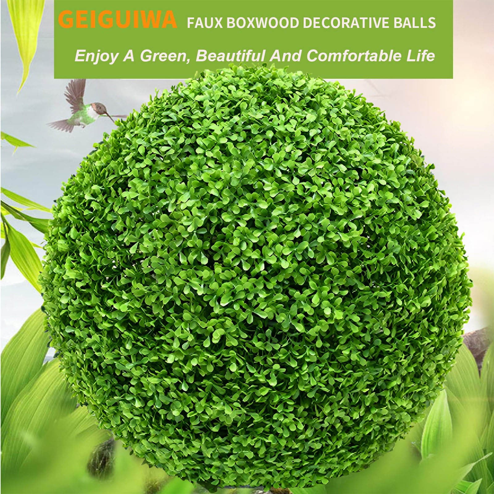 Clearance! Binkne Simulation Plant Grass Ball Eucalyptus (Outer Diameter 45Cm); Artificial Flowers; Simulation Artificial Plant Topiary Faux Decorative for Garden Backyard Balcony and Home Décor