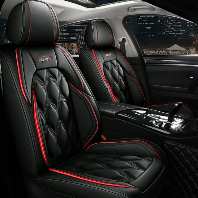 Maidao Car Seat Covers Leather Full Set for Mercedes-Benz for GL320 2007-2016 5 Seats Waterproof Front Rear Cushion Protector Black