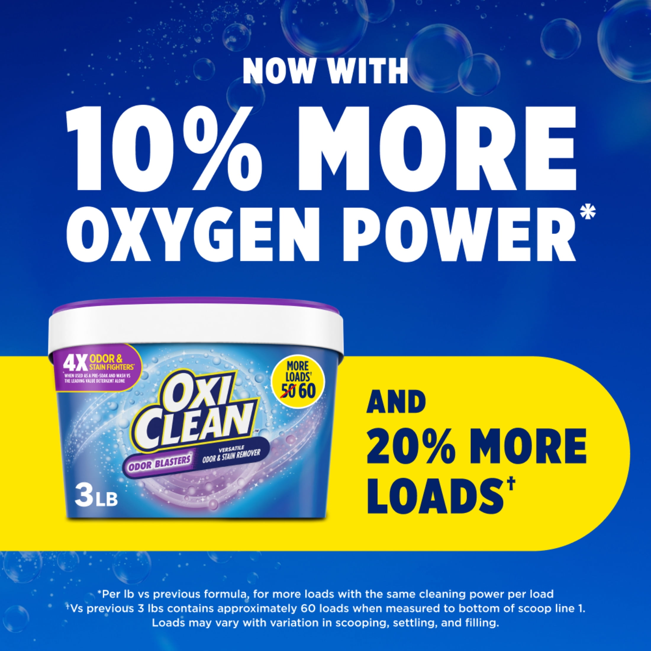 OxiClean Odor Blasters Versatile Home and Laundry Stain Remover Powder, 3 lb