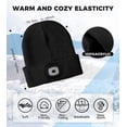 thumbnail image 4 of HEYAXA Gorro LED unisex con luz, gorro de faro recargable, regalos para Navidad, gorro de punto cálido, regalos para el día de San Valentín para hombres, adultos, adolescentes, mujeres, papá, él (negr, 4 of 5