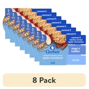 (8 pack) Gerber Mealtime for Toddler, Oatmeal & Barley Cereal, Apple Cinnamon, 4.5 oz