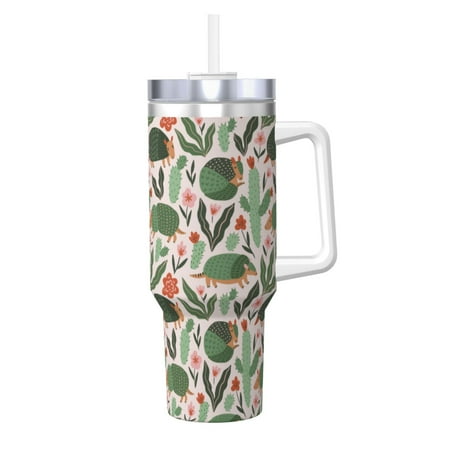 

Sikiie Armadillo Insulated Stainless Water Bottle Lid Travel Mug Cup Insulated Tumblers Cup 40oz Ice Bully With Handle